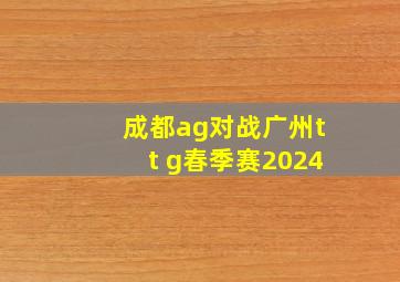 成都ag对战广州tt g春季赛2024